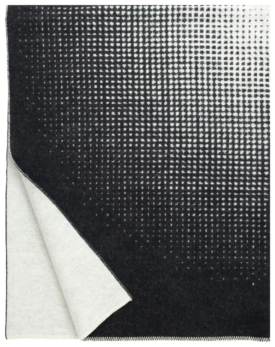 Wolldecke Juhannus white-black 150x200 