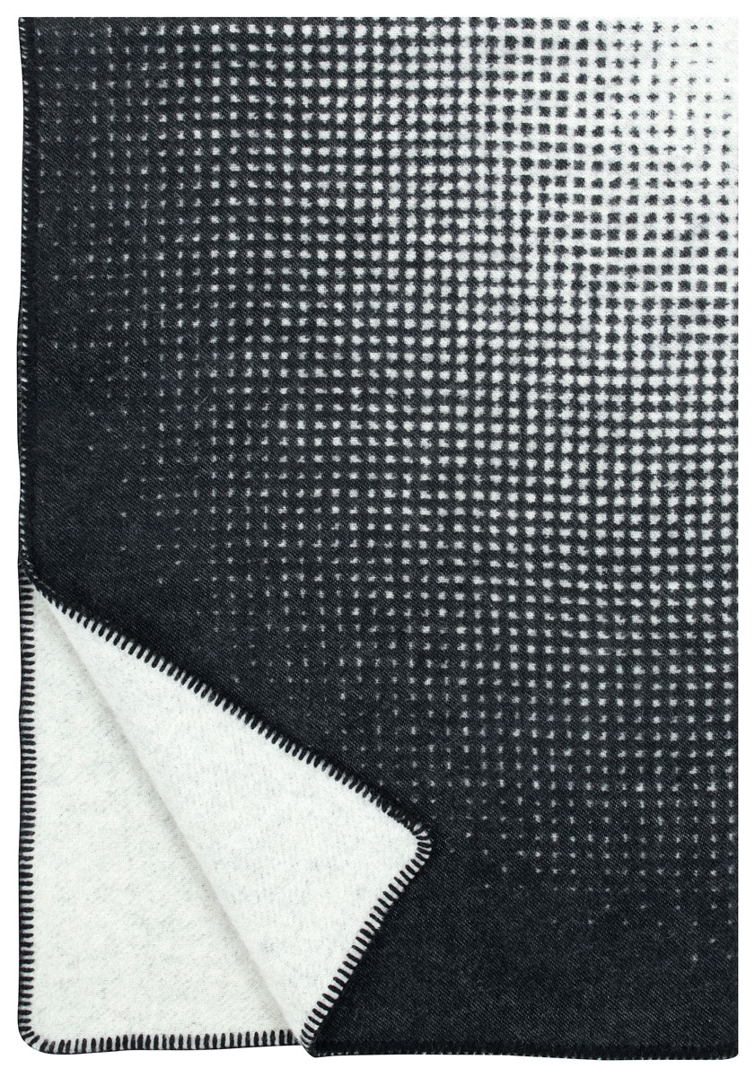 Wolldecke Juhannus white-black 100x150