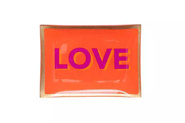 Glasteller "Love" M orange